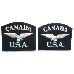 Pair WW2 Royal Canadian Air Force USA Shoulder Titles