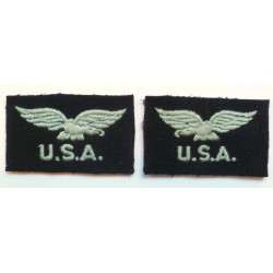 Pair WW2 Royal Air Force USA Shoulder Titles