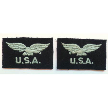 Pair WW2 Royal Air Force USA Shoulder Titles