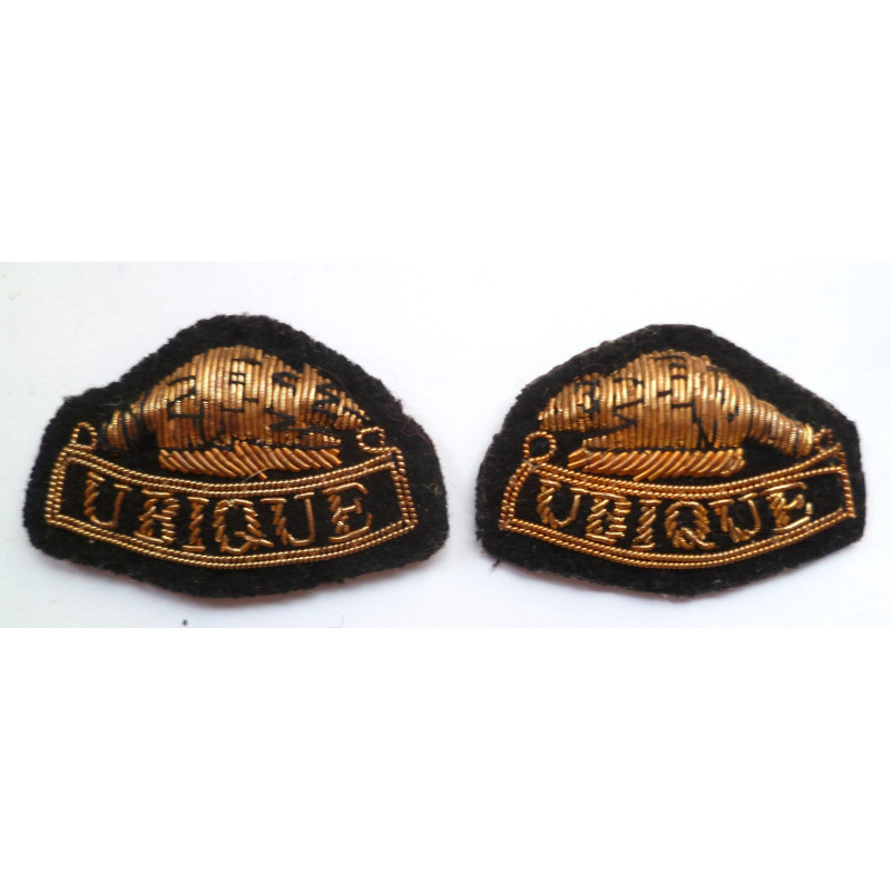 Pair Canadian Forces Engineers Officers Bullion Wire Collar Badges