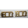 British Army Pair of 11th Hussars Brass Shoulder Titles