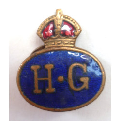 WW2 Home Guard Enameled Lapel Badge HG