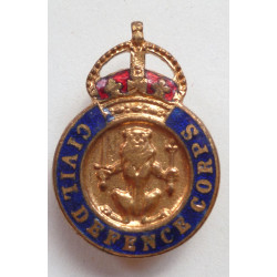 Civil Defence Corps Enameled Lapel Badge
