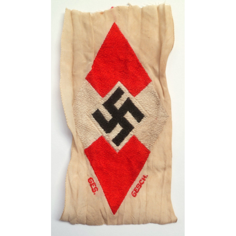 WW2 German Hitler Youth Woven Bevo Sleeve HJ Diamond Badge