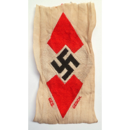 WW2 German Hitler Youth Woven Bevo Sleeve HJ Diamond Badge