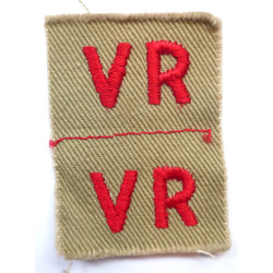 Pair WW2 RAF Volunteer Reverse Tropical Cloth Badge