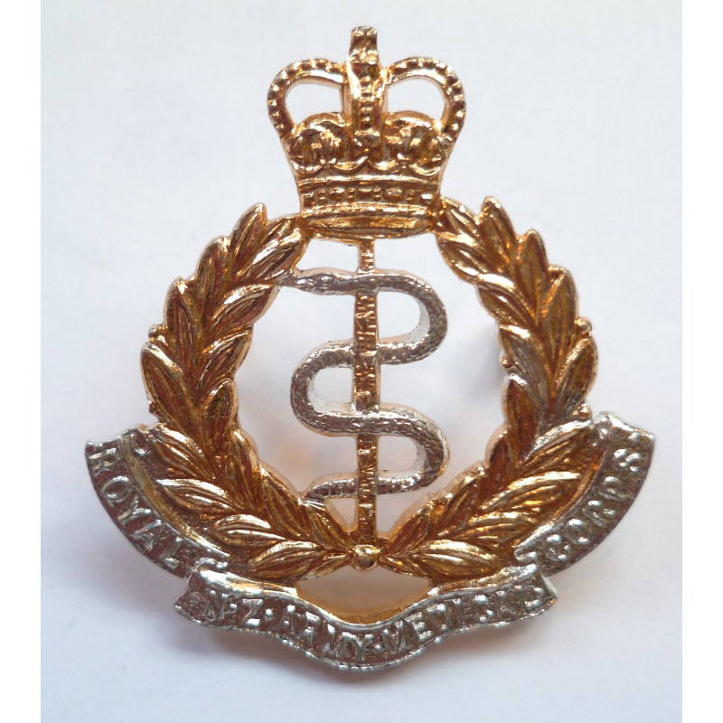 Royal New Zealand Army Medical Corps Staybrite Cap Badge Queens Crown