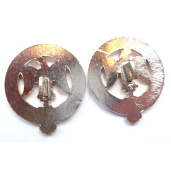 Royal Anglian Regiment Staybrite Anodised Collar Badge Pair