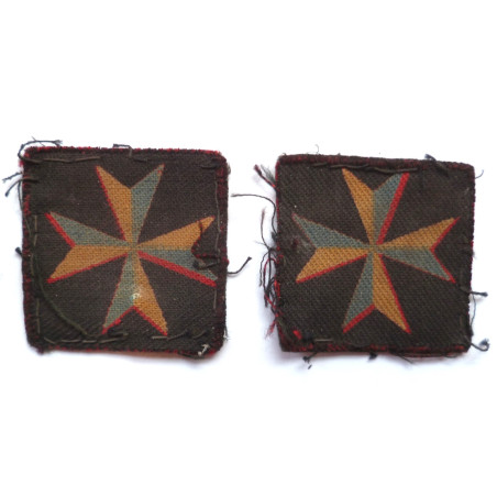 Pair Malta Royal Artillery Heavy Anti Aircraft unit embroidered badge​  Formation Signs