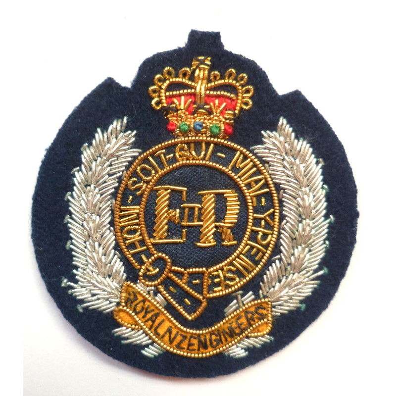 Royal Engineers Bullion ERII Cloth Cap Badge