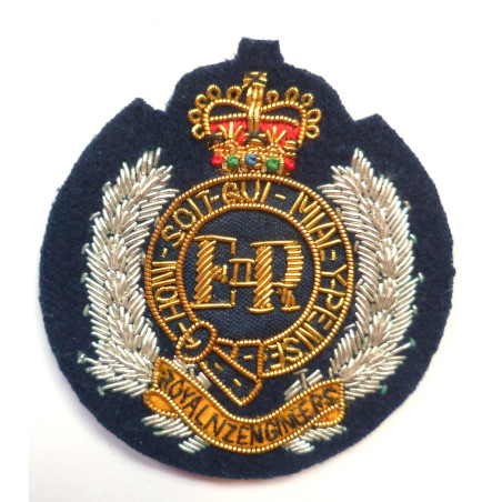 Royal Engineers Bullion ERII Cloth Cap Badge Royal Engineers Bullion ERII Cloth Cap Badge