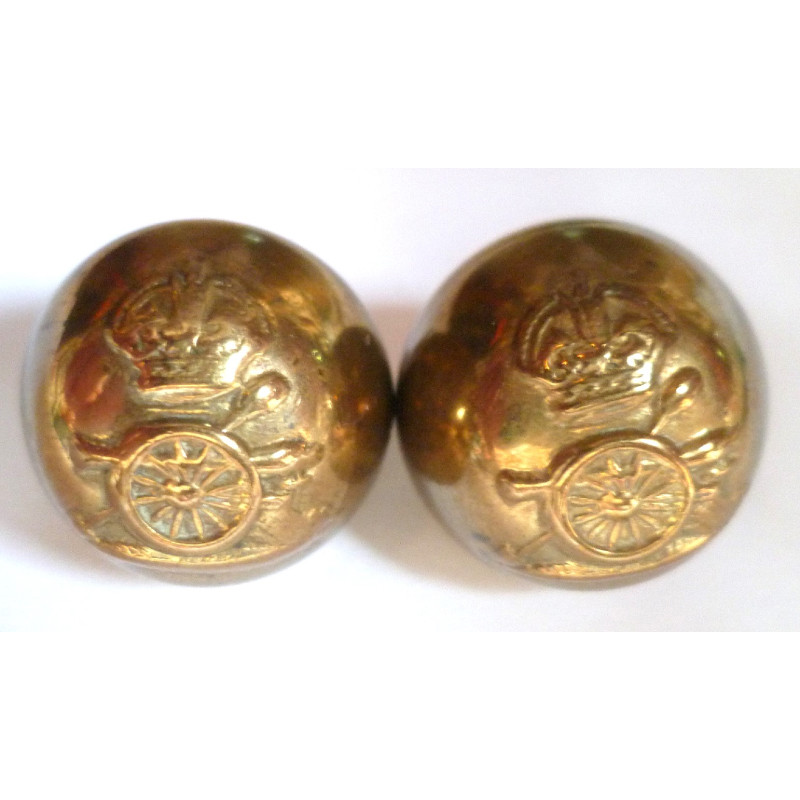 2 x Royal Artillery Ball Buttons Kings Crown