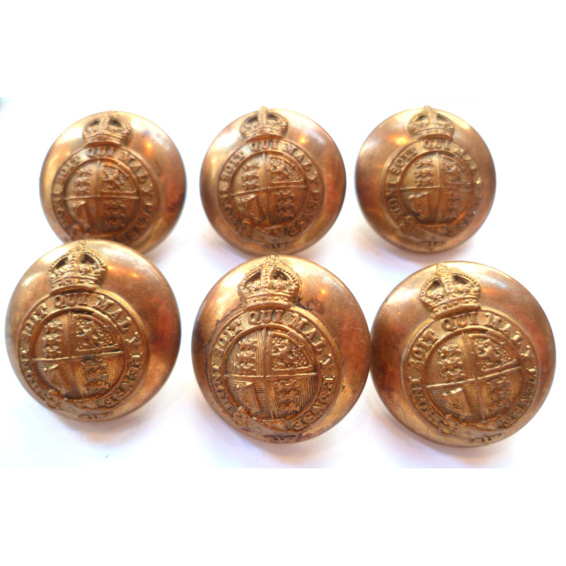 6 x Royal Household Levee Dress Button 23mm