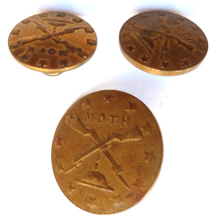South African - 3 x Memorable Order of Tin Hats M.O.T.H. Buttons