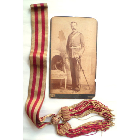 Victorian Royal Fusiliers Officer Sash & Photograph - Circa 1885