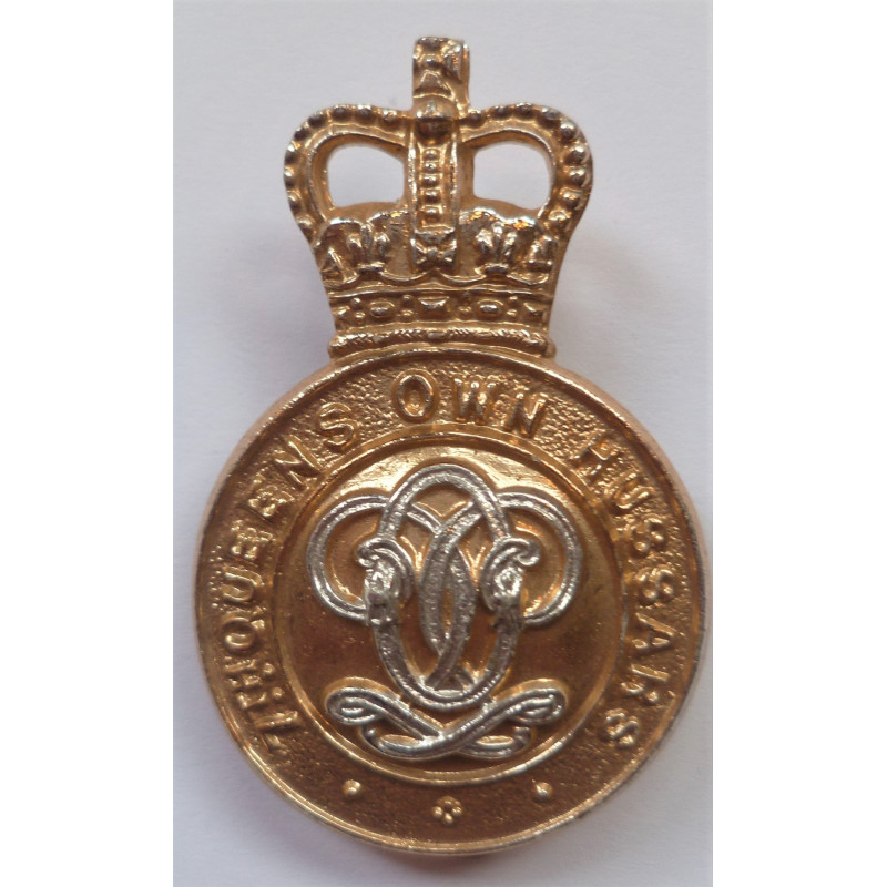 The 7th Queens Own Hussars Staybrite Cap Badge Marked Firmin London.