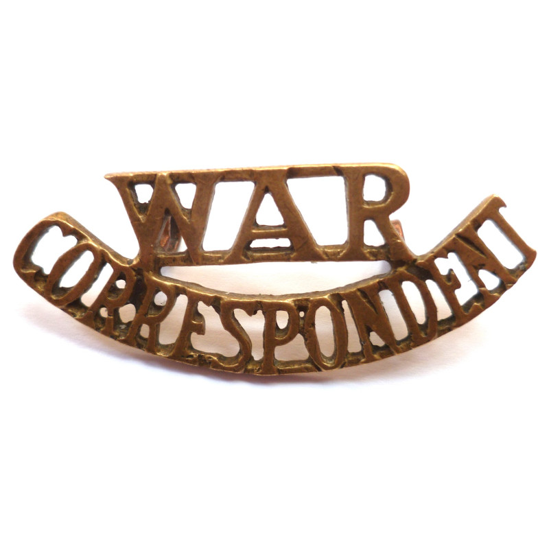 War Correspondent Brass Shoulder Title