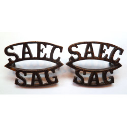 Pair South African Engineer Corps Shoulder Title SAEC