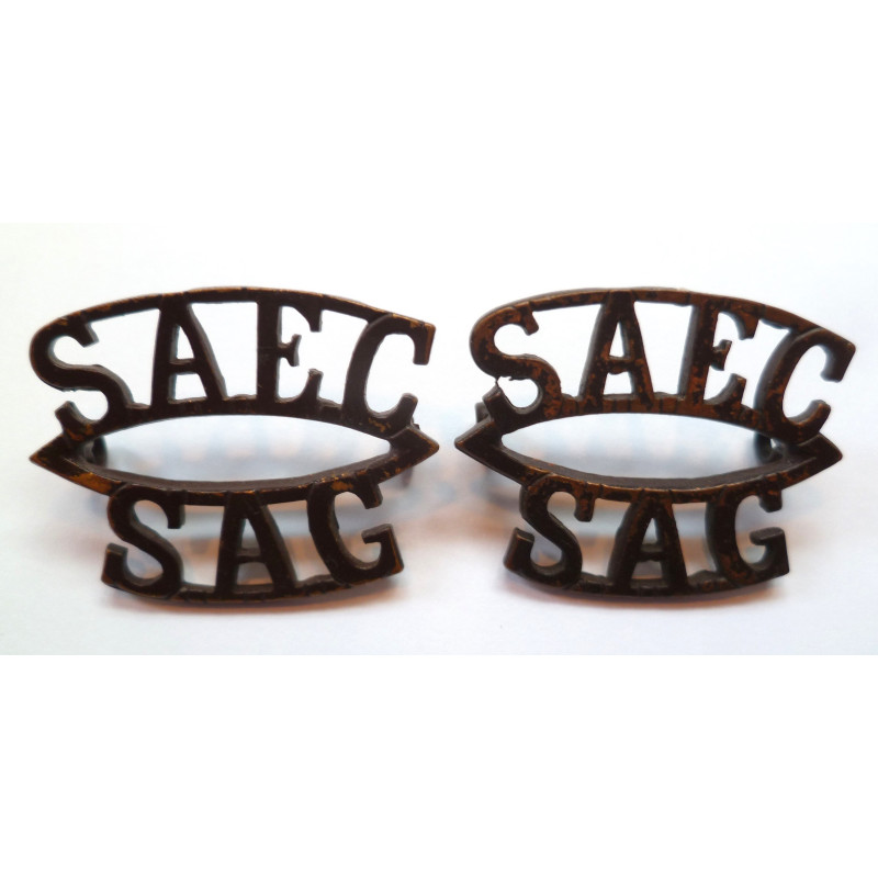 Pair South African Engineer Corps Shoulder Title SAEC