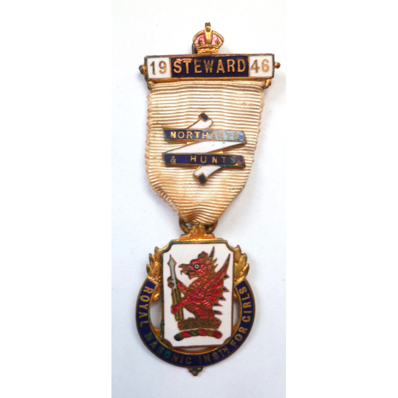 Royal Masonic Institute for Girls 1946 Northants & Hunts Jewel