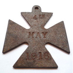 WW1 British Propaganda Large Iron Cross Zeppelin Destroyed 4th May 1916