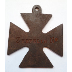 WW1 British Propaganda Large Iron Cross Zeppelin Destroyed 4th May 1916
