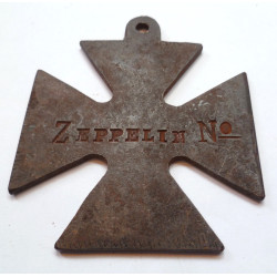 WW1 British Propaganda Large Iron Cross Zeppelin Destroyed 4th May 1916