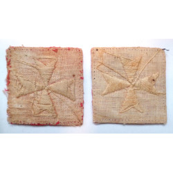 Pair British Troops Malta Garrison Cloth Formation Signs