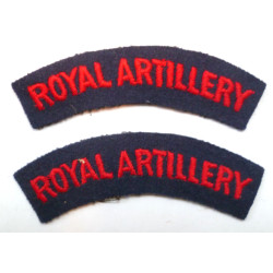 Pair Royal Artillery Cloth Shoulder Titles British Army