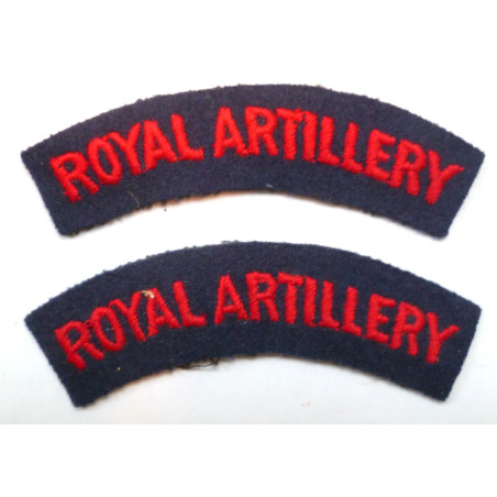 Pair Royal Artillery Cloth Shoulder Titles British Army