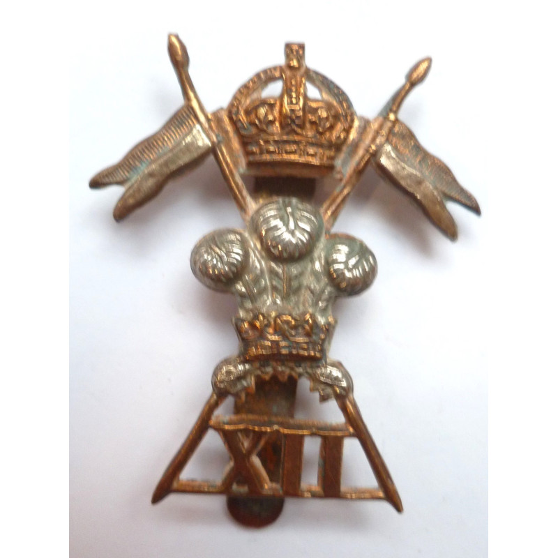WW2 12th Lancers Cap Badge - British Army Insignia