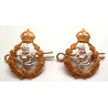Pair Queen's Own Worcestershire Hussars Officers Collar Dog/Badges