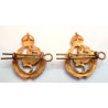 Pair Queen's Own Worcestershire Hussars Officers Collar Dog/Badges