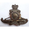 Royal Artillery Officers Bronze Cap Badge Queen's Crown British