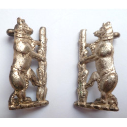 Pair Warwickshire Yeomanry Officer's Collar Badges
