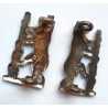 Pair Warwickshire Yeomanry Officer's Collar Badges - British Army