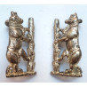 Pair Warwickshire Yeomanry Officer's Collar Badges - British Army