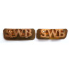 Pair South Wales Borderers Brass Shoulder Titles