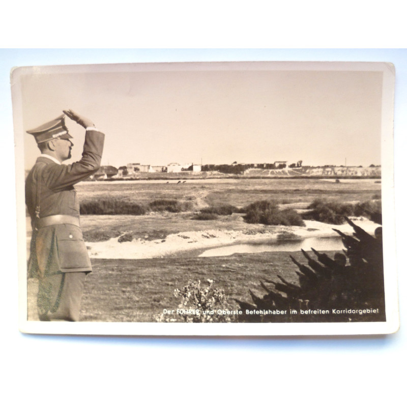WW2 German Postcard Der Führer and supreme commander in the liberated corridor area