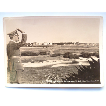 WW2 German Postcard Der Führer and supreme commander in the liberated corridor area