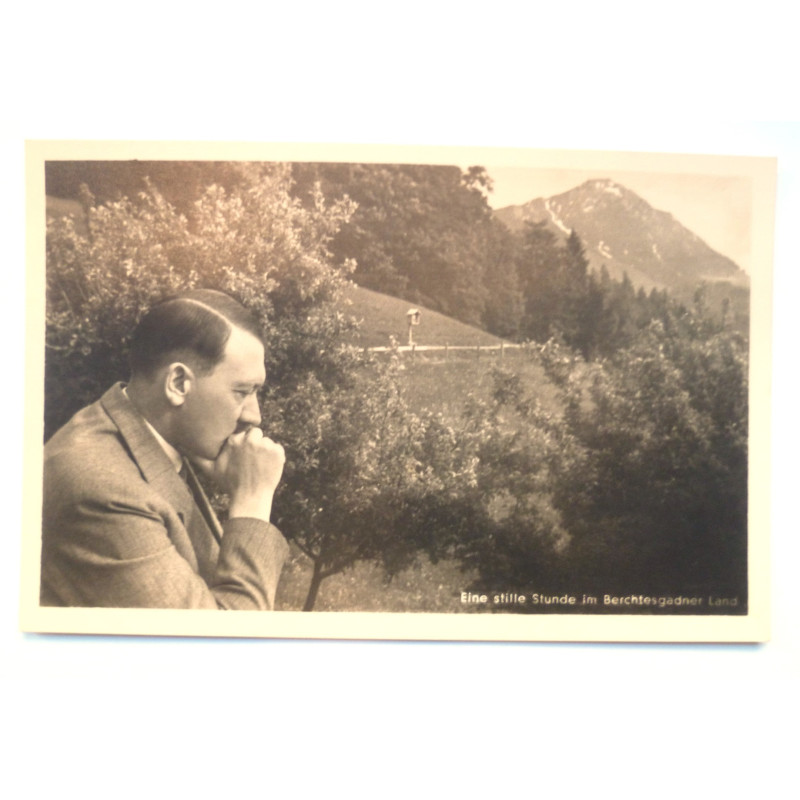 WW2 German Postcard Adolf Hitler - "A Quite Hour in Berchtesgadner"