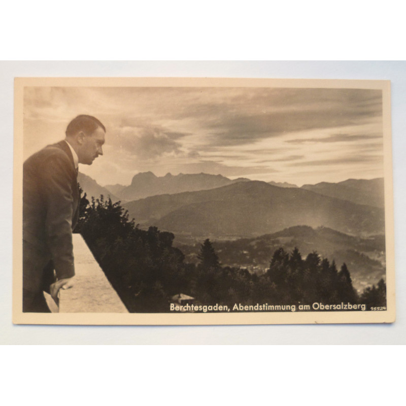 WW2 German Postcard Adolf Hitler "Evening in Obersalzberg"