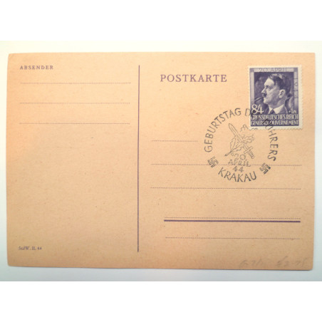 WW2 German Postcard - Hitlers Birthday
