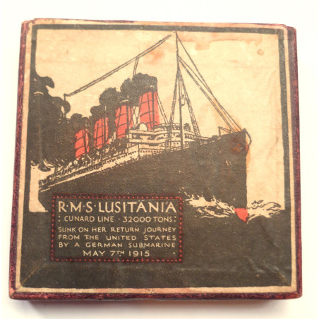 1915 Lusitania Medal, British Propaganda issue, in original box