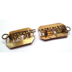 WW2 Royal Marines Brass Shoulder Titles - Pair