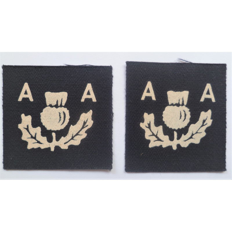 Pair 3rd Anti-Aircraft Division Formation Signs British Army WWII