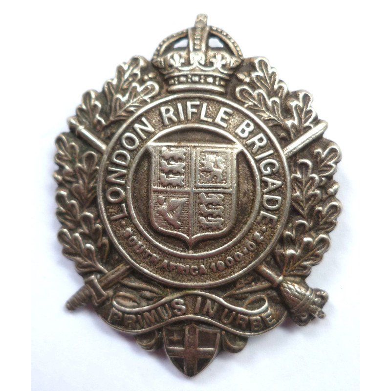 WW1 London Rifle Brigade Silver Cap Badge - British Army