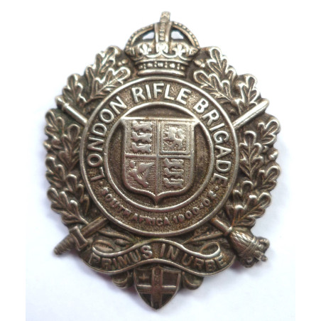 WW1 London Rifle Brigade Silver Cap Badge - British Army
