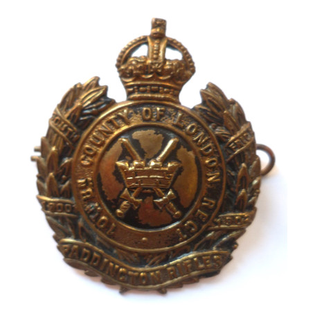 10th Battalion County of London Paddington Rifles Cap Badge - British Army 10th Battalion County of London Paddington Rifles Cap Badge - British Army