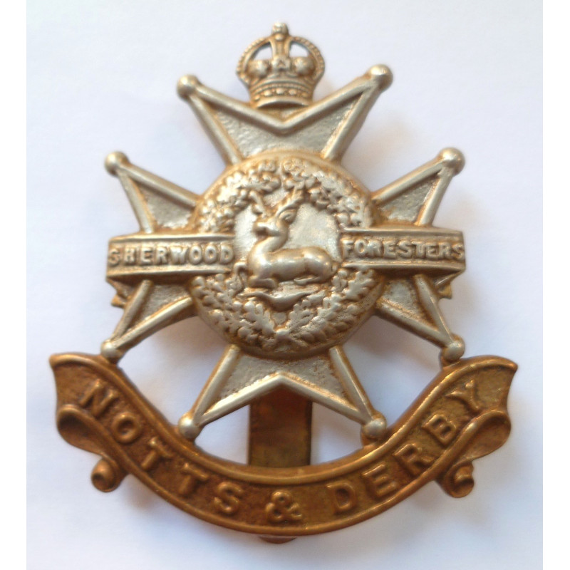 WW1 Sherwood Foresters Notts & Derby Regiment Cap Badge - British Army